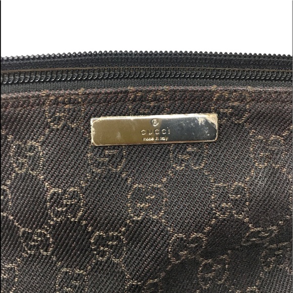 Authentic Gucci brown monogram small baguette bag - Picture 12 of 16
